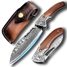 Coltello tascabile damascato